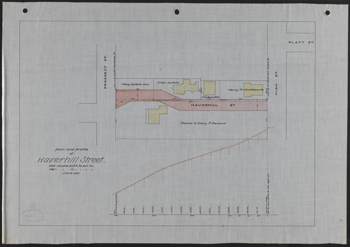 Plan And Profile Of Haverhill Street Digital Commonwealth 6712
