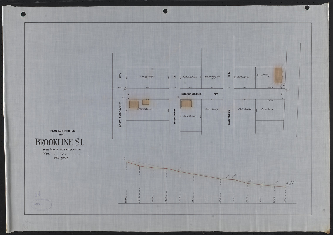 Plan and profile of Brookline St. Digital Commonwealth