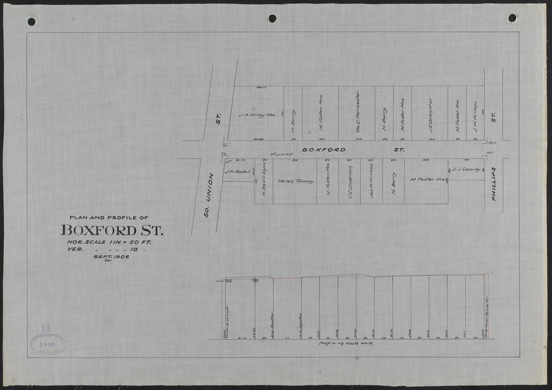 Plan and profile of Boxford St. Digital Commonwealth