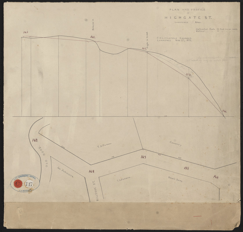 Plan And Profile Of Highgate St Lawrence Mass Digital Commonwealth 1006