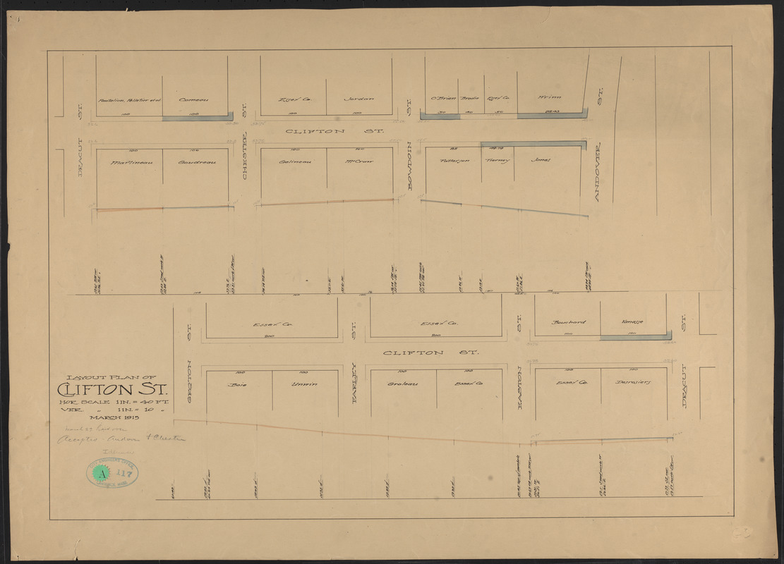 Layout plan of Clifton St.