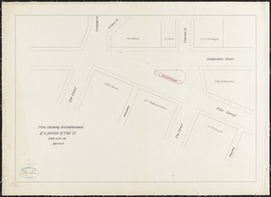 Plan showing discontinuance of a portion of Pine St.