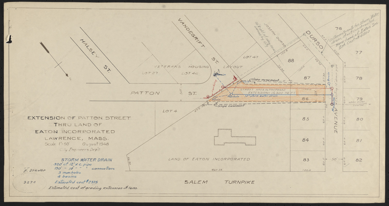 Extension of Patton Street thru land of Eaton Incorporated, Lawrence, Mass.