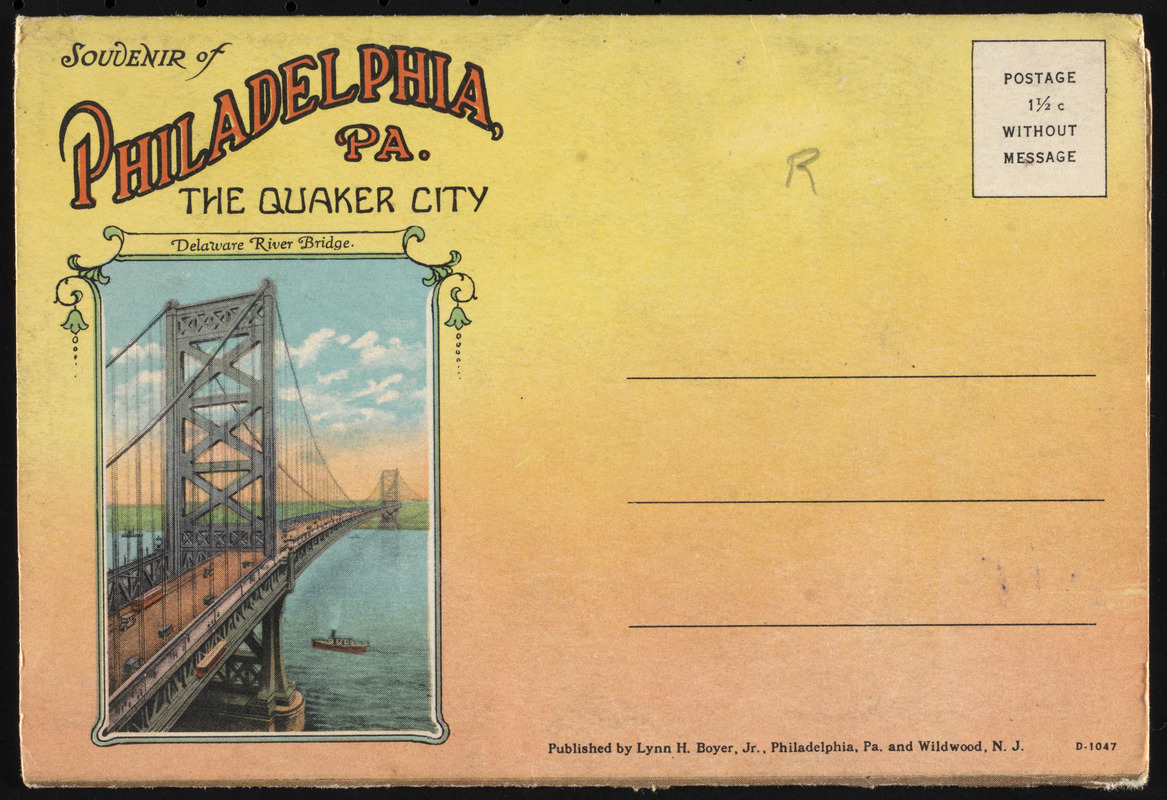 Souvenir of Philadelphia, PA. The Quaker City
