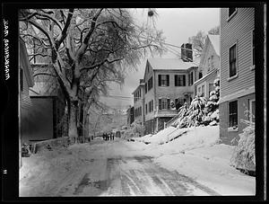 Marblehead, street scene, snow