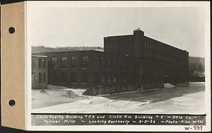 Otis Co., Palmer Mills, chain dying building #5A and cloth room building #5, looking southerly, Palmer, Mass., Mar. 2, 1936