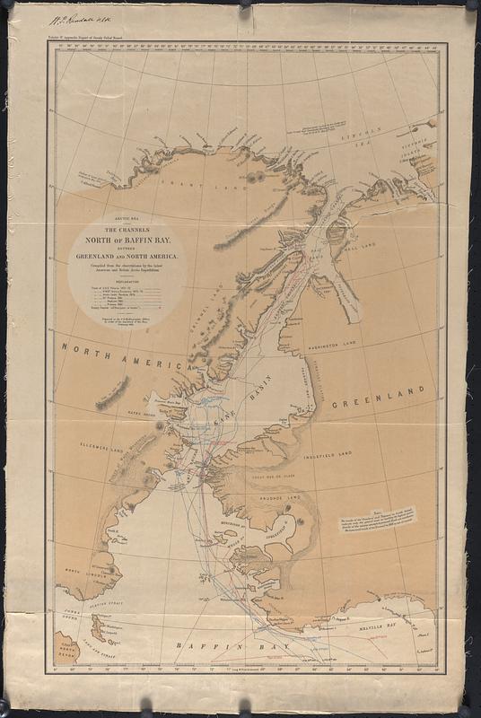 The Channels North of Baffin Bay between Greenland and North America, compiled from the observations by the latest American and British Arctic Expeditions