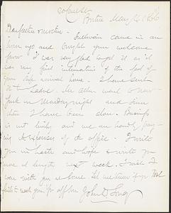 Letter from John D. Long to Zadoc Long and Julia D. Long, May 4, 1866