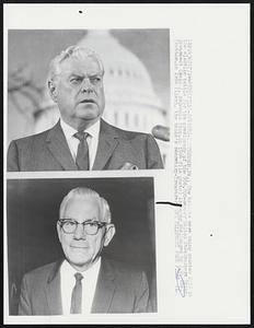 The ballots were being counted 2/10 in the election battle for the presidency of the 976,000-member United Steelworkers Union. Incumbent David J. McDonald (top, in 1964 file photo) is being challenged by I.W. Abel (bottom, in 1964 filer), the union's secretary-Treasurer.