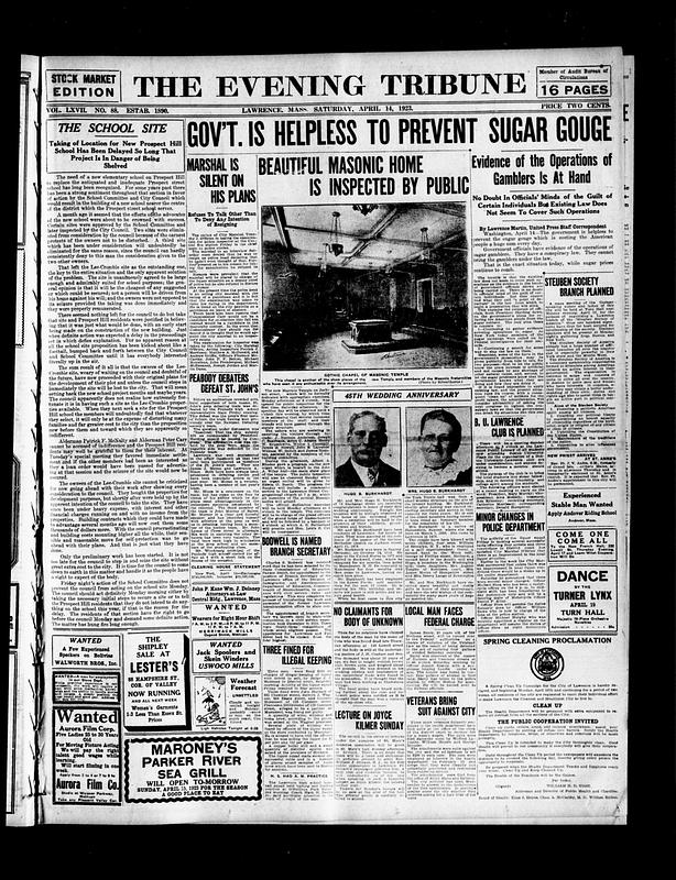 The Evening Tribune. April 14, 1923 - Digital Commonwealth