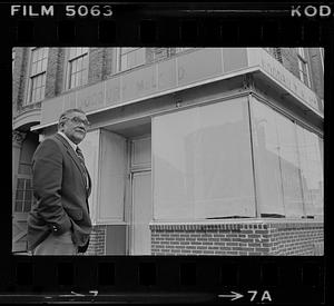 Peter Matthews outside shuttered Woodbury McLeod store