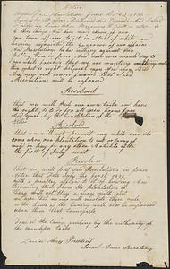 Mashpee Revolt, 1833-1834 - Declaration from Mashpee Indians, June 15, 1833