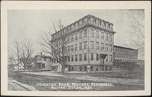 Leighton Shoe Factory, burned Oct. 24, 1890