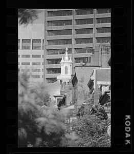 State House dome from Charles Street, Beacon Hill, downtown Boston