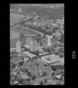 Harvard graduate student dorms and Charles River, Cambridge