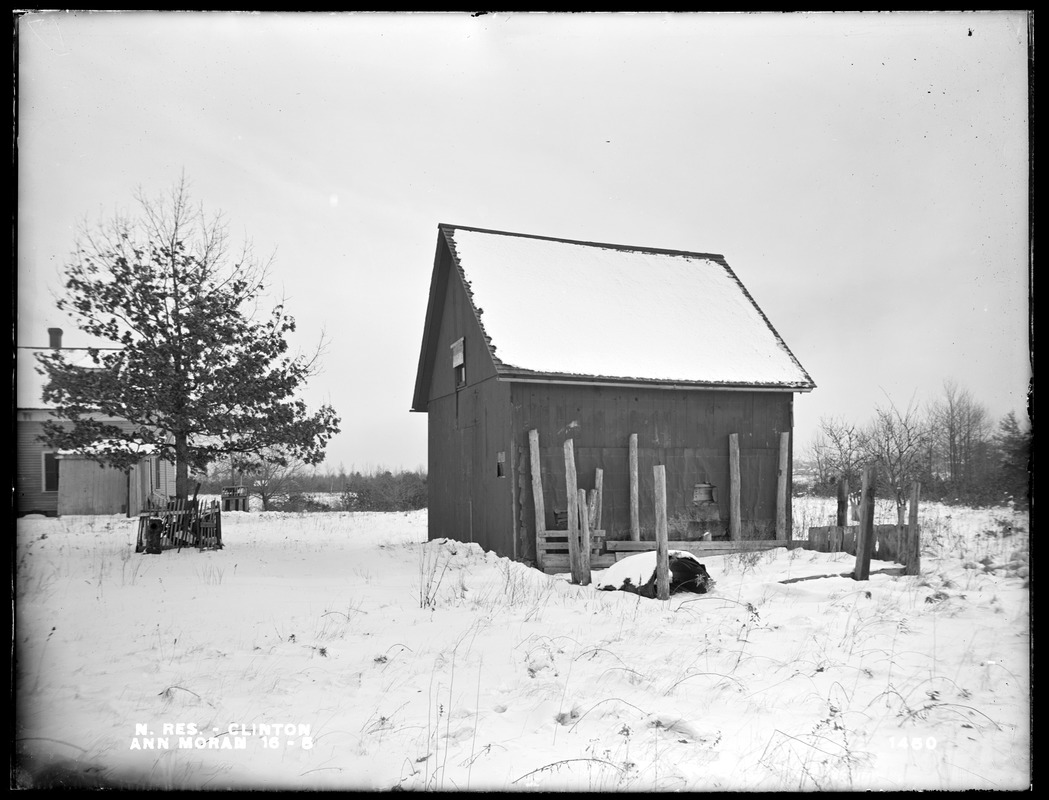 Wachusett Reservoir, Ann Moran's barn, from the west, Clinton, Mass., Jan. 4, 1898