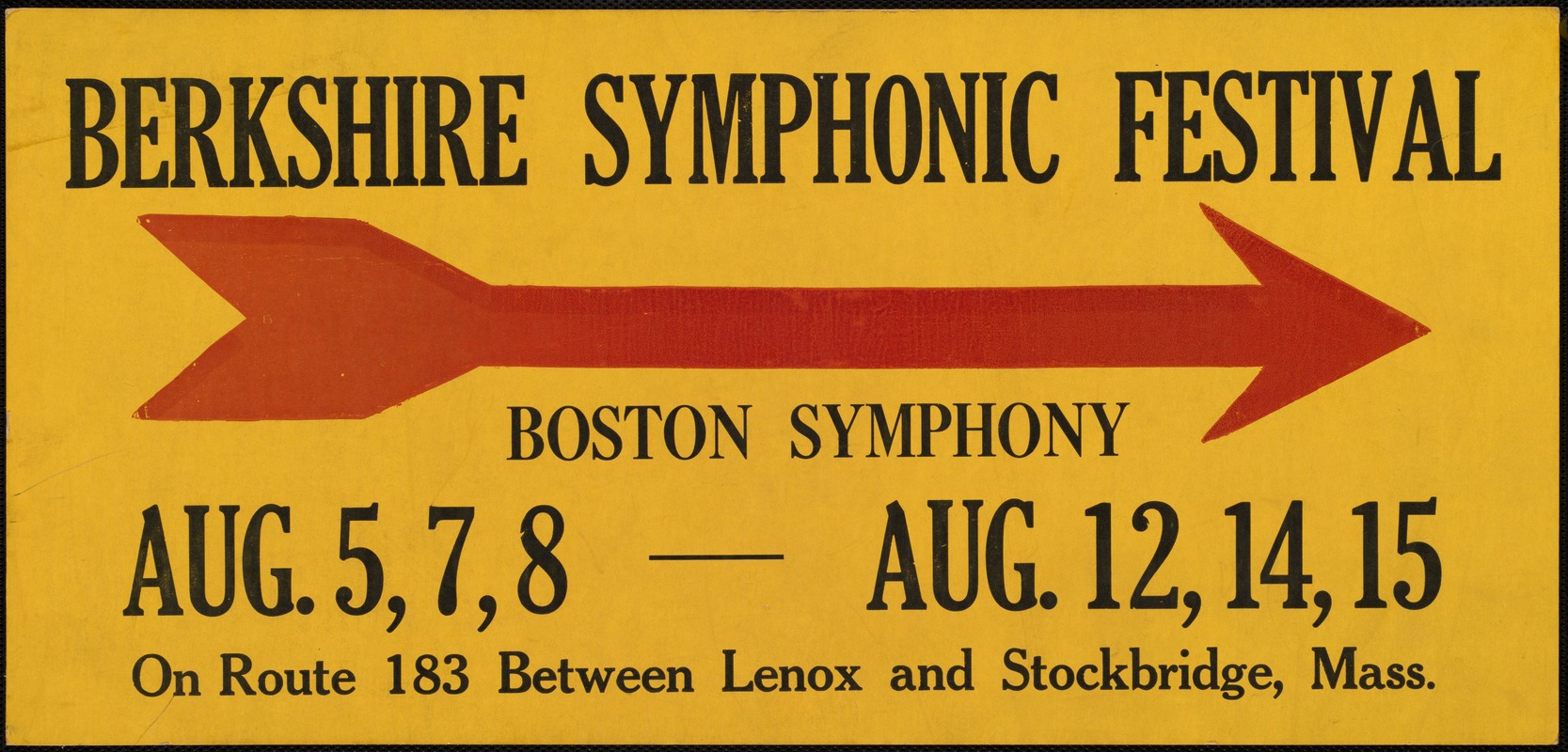 Berkshire Symphonic Festival: directional sign
