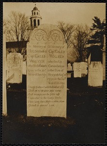 Tombstone of Captain Caleb Walker and his wife Huldah