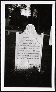 Tombstone of Deacon James Wadsworth