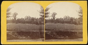 The Elms: fence, grounds & house in the distance