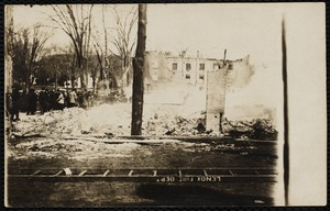 Easter Fire: rubble and Lenox Fire Dept. ladder