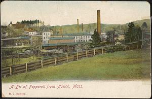 View of paper mills, Main Street bridge from hill