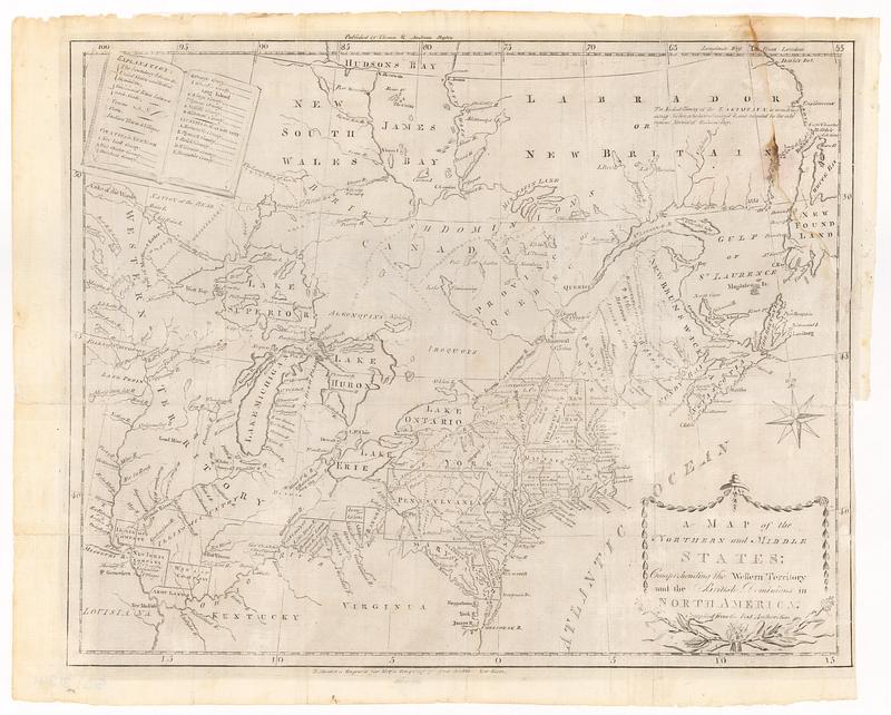 A map of the northern and middle states