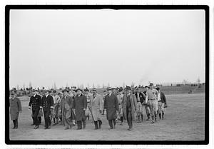 Boston Park Department Commissioner William Long walking with a group of people