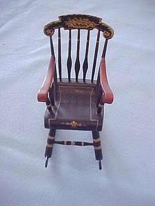 Folk art carved Boston rocker miniature