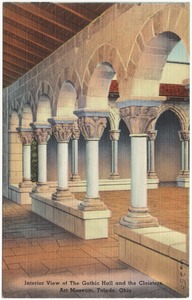 Interior view of The Gothic Hall and the Cloisters, Art Museum, Toledo, Ohio