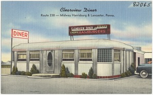 Clearview Diner, Route 230 -- Midway Harrisburg & Lancaster, Penna.
