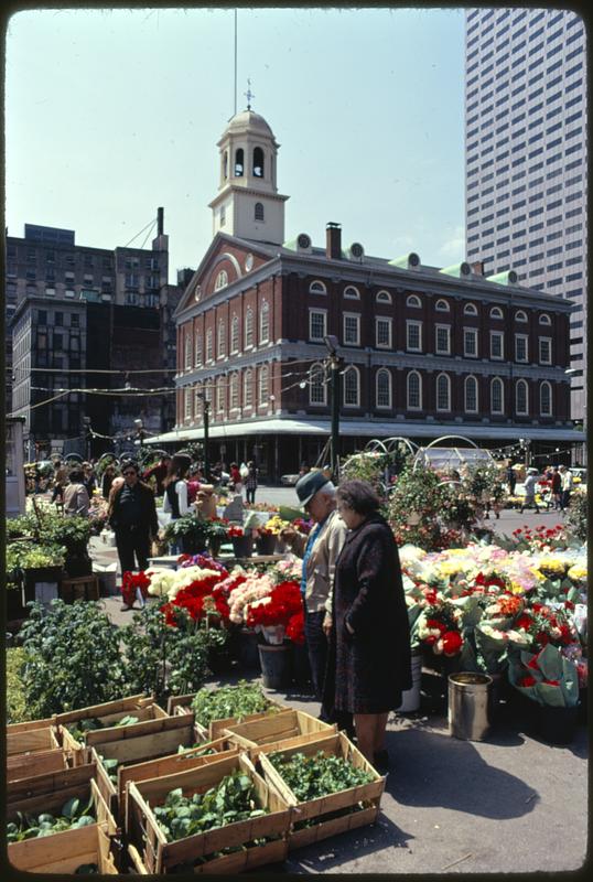Faneuil Hall outdoor market place Digital Commonwealth