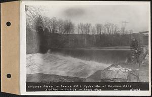Chicopee River, dam at United Electric Co. hydroelectric station at Bircham Bend, Springfield, Mass., 3:00 PM, Mar. 13, 1936