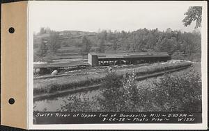 Swift River at upper end of Bondsville mill, Bondsville, Palmer, Mass., 2:50 PM, Sep. 22, 1938