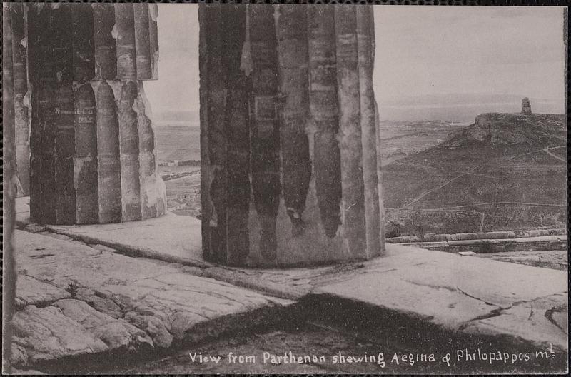 View from Parthenon showing Aegina & Philopappos Mt.