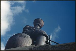 Large pipes on rooftop, Boston