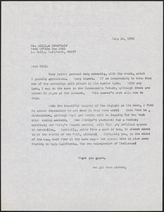 William Schofield Correspondences with MA Reardon (1970)