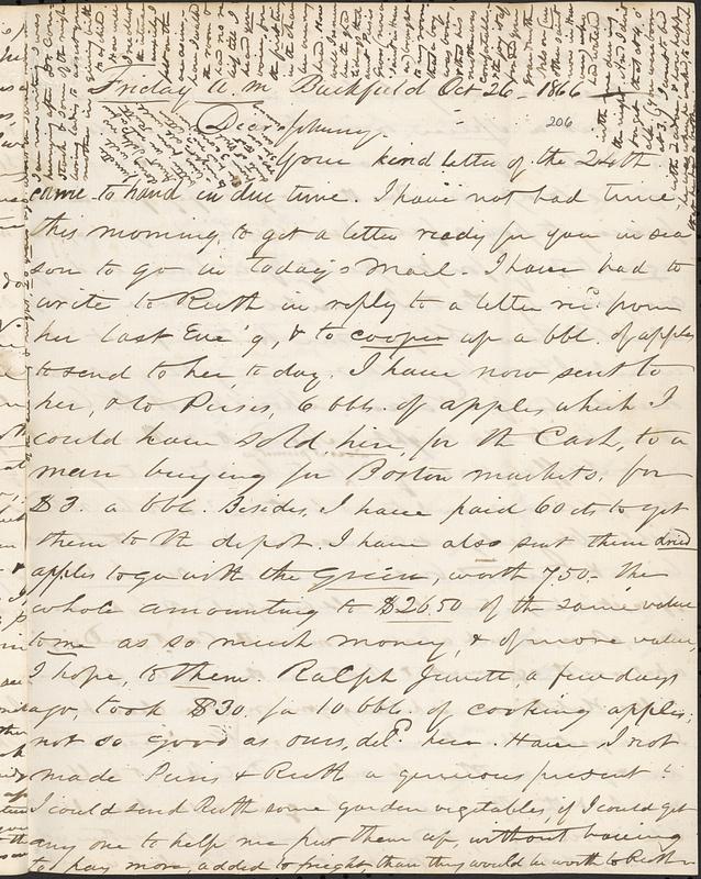 Letter from Zadoc Long to John D. Long, October 26, 1866 - Digital ...