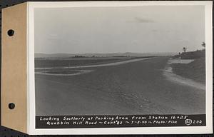 Contract No. 82, Constructing Quabbin Hill Road, Ware, looking southerly at parking area from Sta. 16+25, Ware, Mass., Jul. 3, 1940