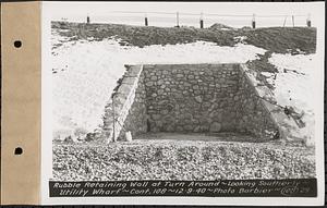 Contract No. 108, Utility Wharves, Quabbin Reservoir, Ware, rubble retaining wall at turn around, looking southerly, Ware, Mass., Dec. 9, 1940