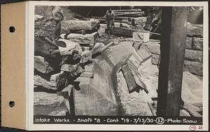 Contract No. 19, Dam and Substructure of Ware River Intake Works at Shaft 8, Wachusett-Coldbrook Tunnel, Barre, Intake Works, Shaft 8, Barre, Mass., Jul. 15, 1930