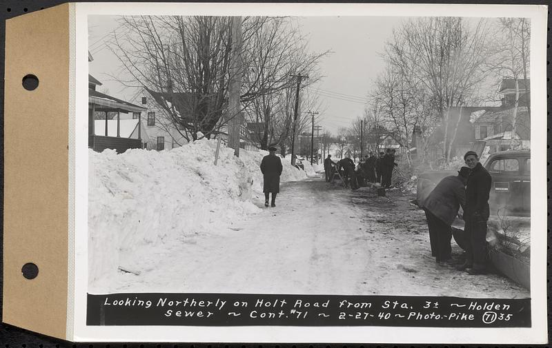 Contract No. 71, WPA Sewer Construction, Holden, looking northerly on