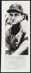 Relief Star--Bob Shantz (above), Philadelphia Athletics rookie lefthander, today held the Detroit Tigers to one run and two hits in a 10-inning relief performance to give the A's a 5-4 win in 13 innings. Only last Monday Shantz was farmed out to Buffalo of the International League but was recalled the next day when the A's pitching staff suffered a couple of injuries.