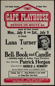 Angelo Del Rossi presents Mon., July 4 thru Sat., July 9 in person Lana Turner in Bell, Book and Candle