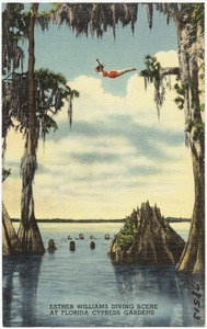 Esther Williams diving scene at Florida Cypress Gardens