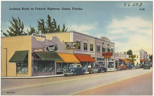 Looking north on Federal Highway, Dania, Florida