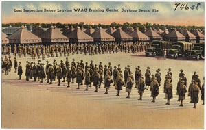 Last inspection before leaving WAAC training center, Daytona Beach, Florida
