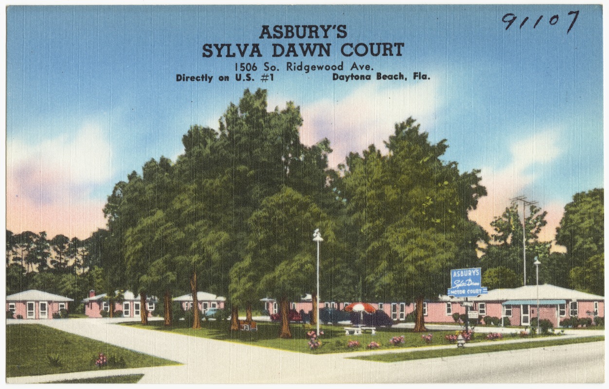 Asbury's Sylva Dawn Court, 1506 South Ridgewood Avenue, directly on U.S. 1, Daytona Beach, Florida