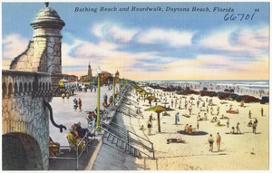 Bathing beach and boardwalk, Daytona Beach, Florida