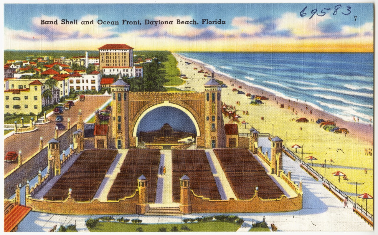 Band shell and ocean front, Daytona Beach, Florida Digital Commonwealth